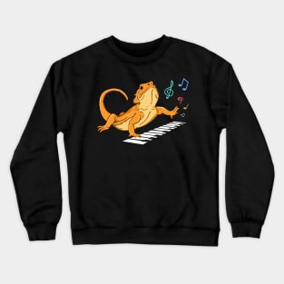 Bearded Dragon Music Piano Player Musician Crewneck Sweatshirt